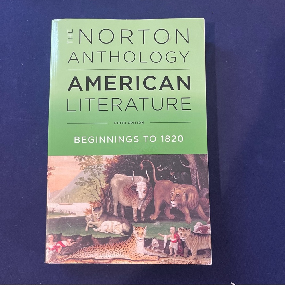 The Norton Anthology of American Literature ninth edition beginnings to 1820
